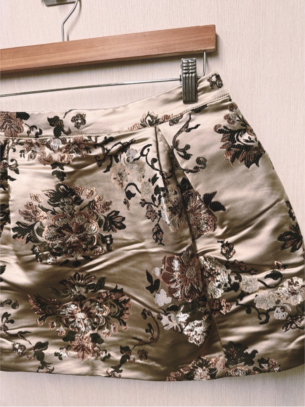 NWT Free People Benjamine Satin Miniskirt Champagne Combo, Size 8 - Picture 4 of 9